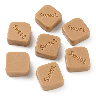 Chocolate Opaque Resin Cabochos RESI-WH0026-62A-1