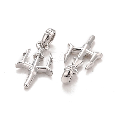 Rack Plating Real 18K Gold Plated Brass Pendants KK-E271-04P-1