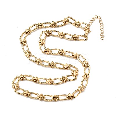 Ion Plating(IP) 304 Stainless Steel Oval Links Necklace for Women NJEW-B107-07G-01-1