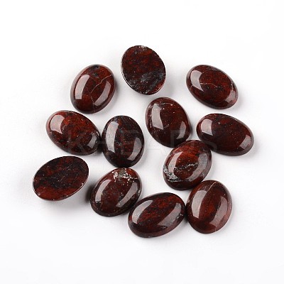 Oval Natural Red Jasper Cabochons G-I171-13x18mm-06-1