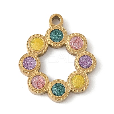 304 Stainless Steel Enamel Pendants STAS-K312-02C-G-1