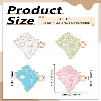 40Pcs 4 Colors Alloy Enamel Pendants ENAM-LP0001-89-1
