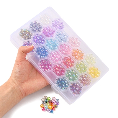576Pcs 24 Colors Transparent Acrylic Beads MACR-YW0001-95-1