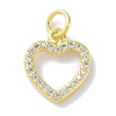 Rack Plating Brass Micro Pave Clear Cubic Zirconia Pendants KK-Z039-15G-1
