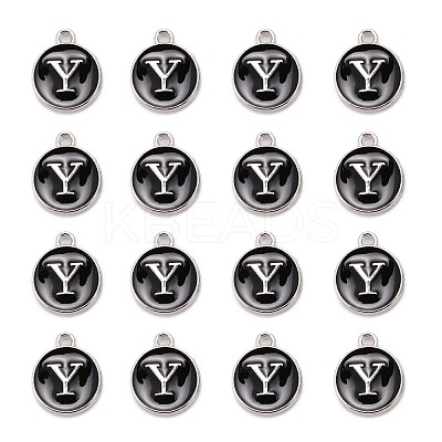 Platinum Plated Alloy Charms LS-ENAM-S118-02Y-P-1