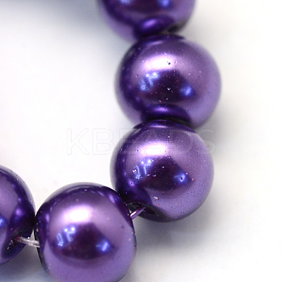 Baking Paint Pearlized Glass Pearl Round Bead Strands X-HY-Q003-6mm-76-1