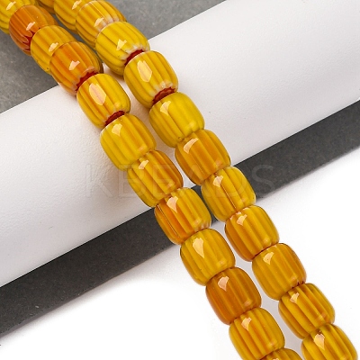 Handmade Lampwork Chevron Beads Strands X-LAMP-K041-01B-10-1