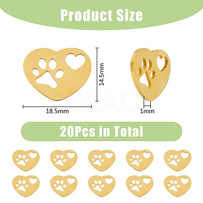 Ion Plating(IP) 20Pcs 201 Stainless Steel Pendants STAS-DC0014-31-1