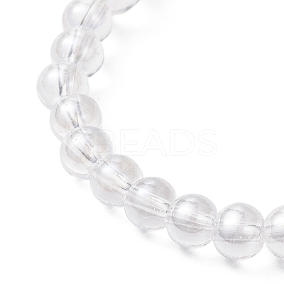 Glass & Shell Pearl Beaded Stretch Bracelets for Women BJEW-JB12693-02-1