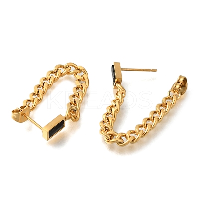 Ion Plating(IP) 304 Stainless Stell Studs Earring EJEW-H008-06G-01-1