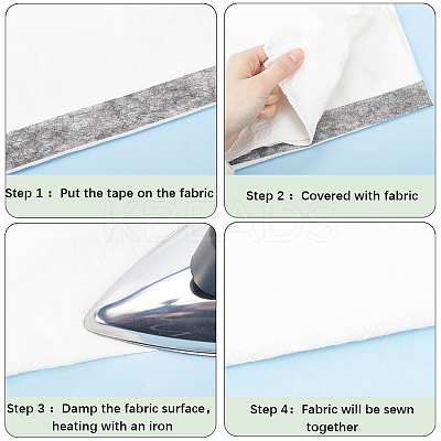 2 Rolls 2 Colors Non-woven Fabric Polyamide Double-sided Hot Melt Adhesive Film DIY-GF0009-33A-1