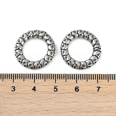 Skull Ring 316 Surgical Stainless Steel Hoop Nose Rings EJEW-G416-19B-AS-1