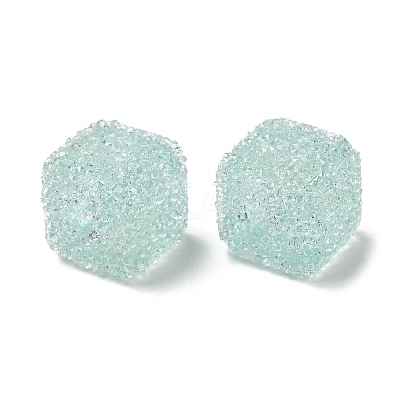 Drusy Cube Resin Rhinestone Beads RESI-C038-02E-1