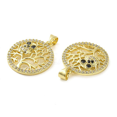 Rack Plating Brass Micro Pave Cubic Zirconia Pendants KK-Q784-08G-1