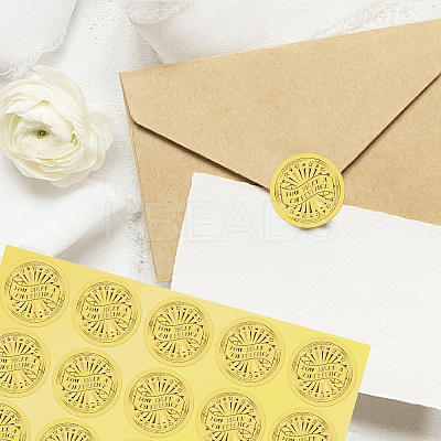 Gold Foil Paper Picture Stickers STIC-WH0030-003-1