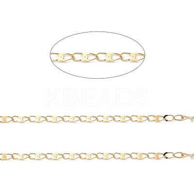 Ion Plating(IP) 304 Stainless Steel Dapped Oval Link Chains CHS-G027-01G-1