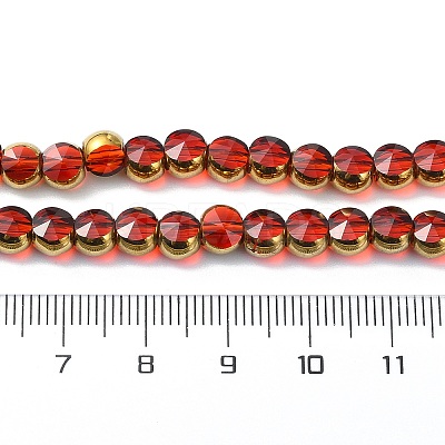Half Plated Electroplate Transparent Glass Beads Strands EGLA-E060-02A-HP07-1