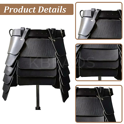 Medieval Viking PU Leather Belt Skirt AJEW-WH20077-031A-1