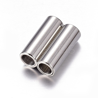 Tarnish Resistant 304 Stainless Steel Magnetic Clasps with Glue-in Ends STAS-K006-07C-1