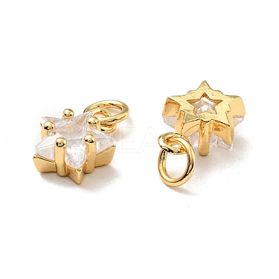 Eco-friendly Brass Micro Pave Cubic Zirconia Pendants KK-D080-44G-1