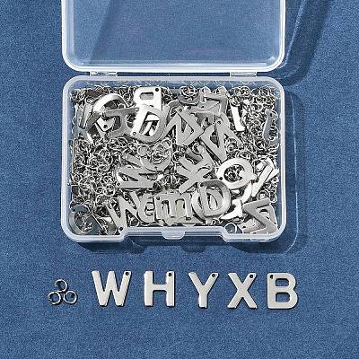 104Pcs 26 Styles Letter A~Z 304 Stainless Steel Alphabet Letter Charms STAS-FS0001-67-1