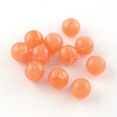 Round Imitation Gemstone Acrylic Beads OACR-R029-6mm-13-1