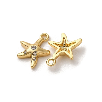Brass Micro Pave Cubic Zirconia Charms KK-D388-02G-02-1