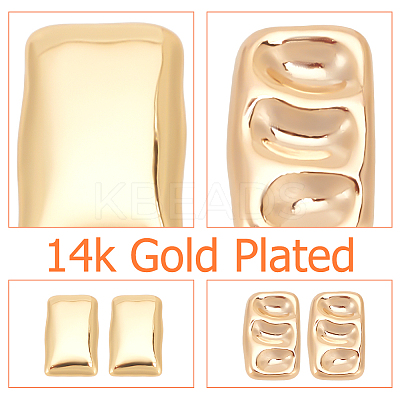 Real 14K Gold Plated 4 Pairs 4 Style Alloy Stud Earrings for Women EJEW-AN0004-24-1