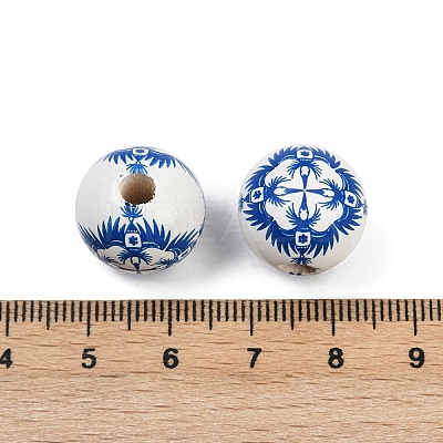 Spray Painted Wood European Beads WOOD-F017-08A-1