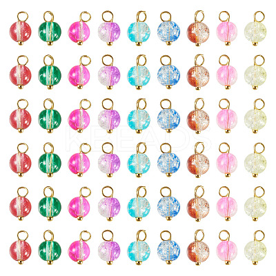 90Pcs 9 Style Glass Pendants PALLOY-TAC0295-1
