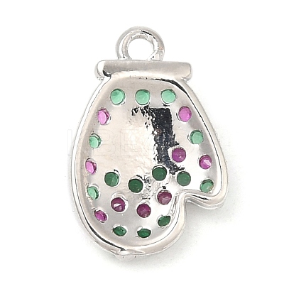 Rack Plating Brass Pave Cubic Zirconia Pendants KK-R150-13P-02-1