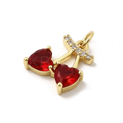 Brass Micro Pave Cubic Zirconia Pendants KK-K302-18G-1