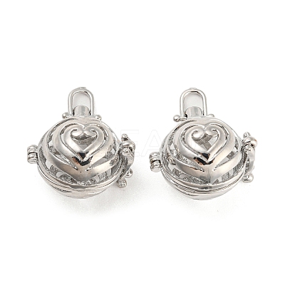 Rack Plating Brass Cage Pendants KK-D050-01P-1