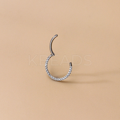 G23 Stainless Steel Micro Pave Clear Cubic Zirconia Cartilage Earrings WG72C09-03-1