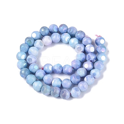 Ombre Effect Dyed Electroplate Opaque Glass Beads Strands EGLA-Q130-01A-05-1