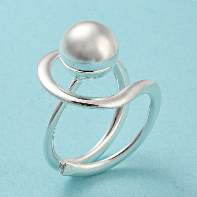 Round Ball Rack Plating Brass Wire Wrap Finger Rings RJEW-Q786-01S-1