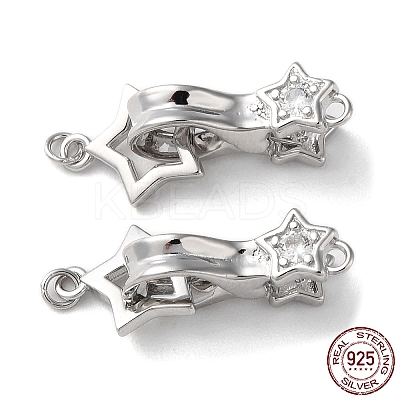 Rhodium Plated 925 Sterling Silver Fold Over Clasps LS-STER-D005-10P-1