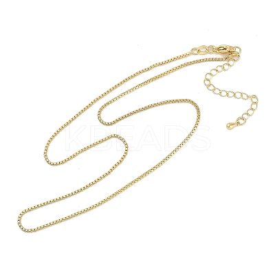Brass Box Chain Necklace for Women NJEW-B118-01G-1