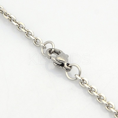 Tarnish Resistant Men's 304 Stainless Steel Cable Chain Necklaces STAS-O037-12P-1