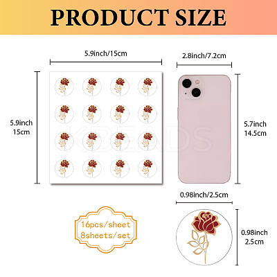 8 Sheets Plastic Waterproof Self-Adhesive Picture Stickers DIY-WH0428-080-1
