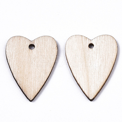 Unfinished Natural Poplar Wood Pendants WOOD-S045-114-1