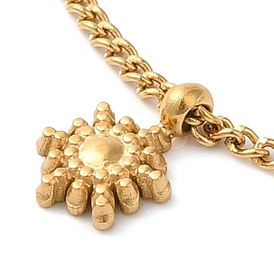 304 Stainless Steel Sun Charm Bracelets for Women BJEW-K237-09G-1