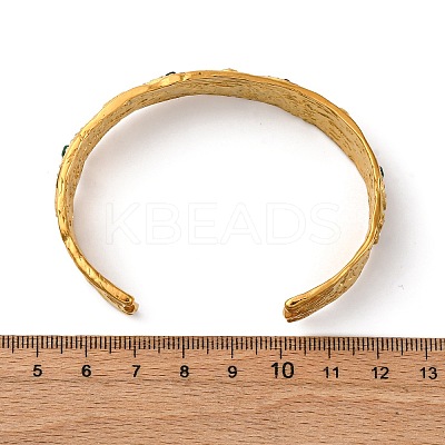 304 Stainless Steel Rhinestone Cuff Bangles for Women BJEW-R026-01G-1