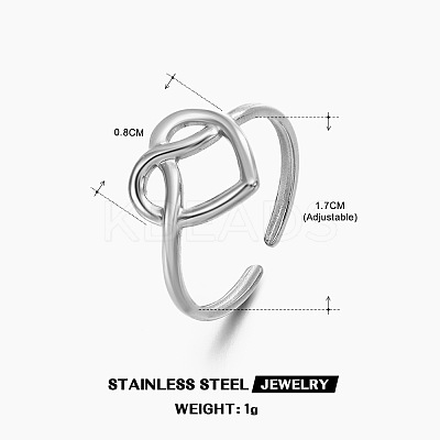 201 Stainless Steel Cuff Open Rings FS-WG76F01-10-1