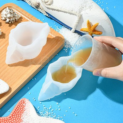 DIY Drip Glue Gypsum Conch Storage Box Decoration Mold Aromatherapy Candle Cup Conch Candle Cup Silicone Mold ST-CJ0021-03-1
