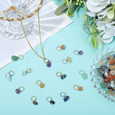 126Pcs 14 Styles Natural Stone Chip Charms FIND-BBC0004-61-1