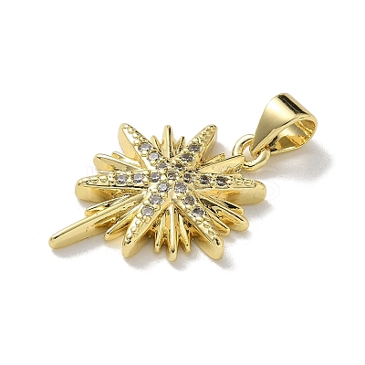 Brass Micro Pave Cubic Zirconia Pendants KK-M300-06G-02-1