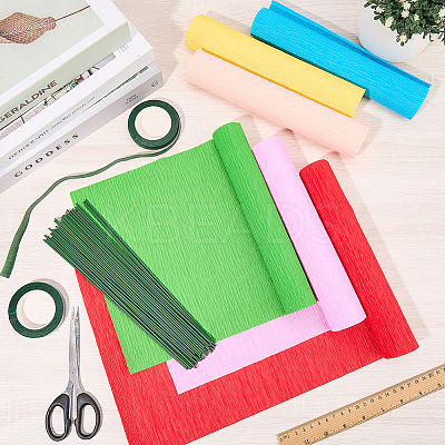 6 Rolls 6 Colors Handmade Crepe Paper DIY-CP0012-89C-1