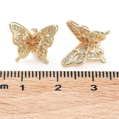 Rack Plating Brass Clear Cubic Zirconia Pendants KK-B078-03G14-1
