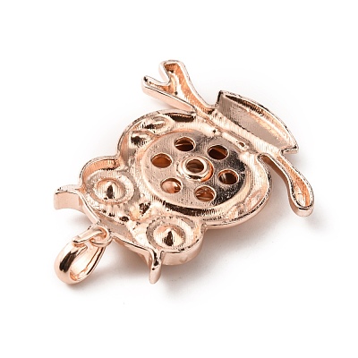 Alloy Rhinestone Hang Snap Base Pendant for Interchangeable Snap Charms Jewelry Making FIND-WH0117-42RG-1